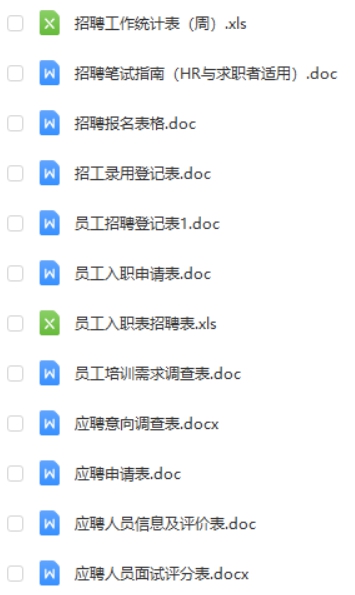 招聘表格大全